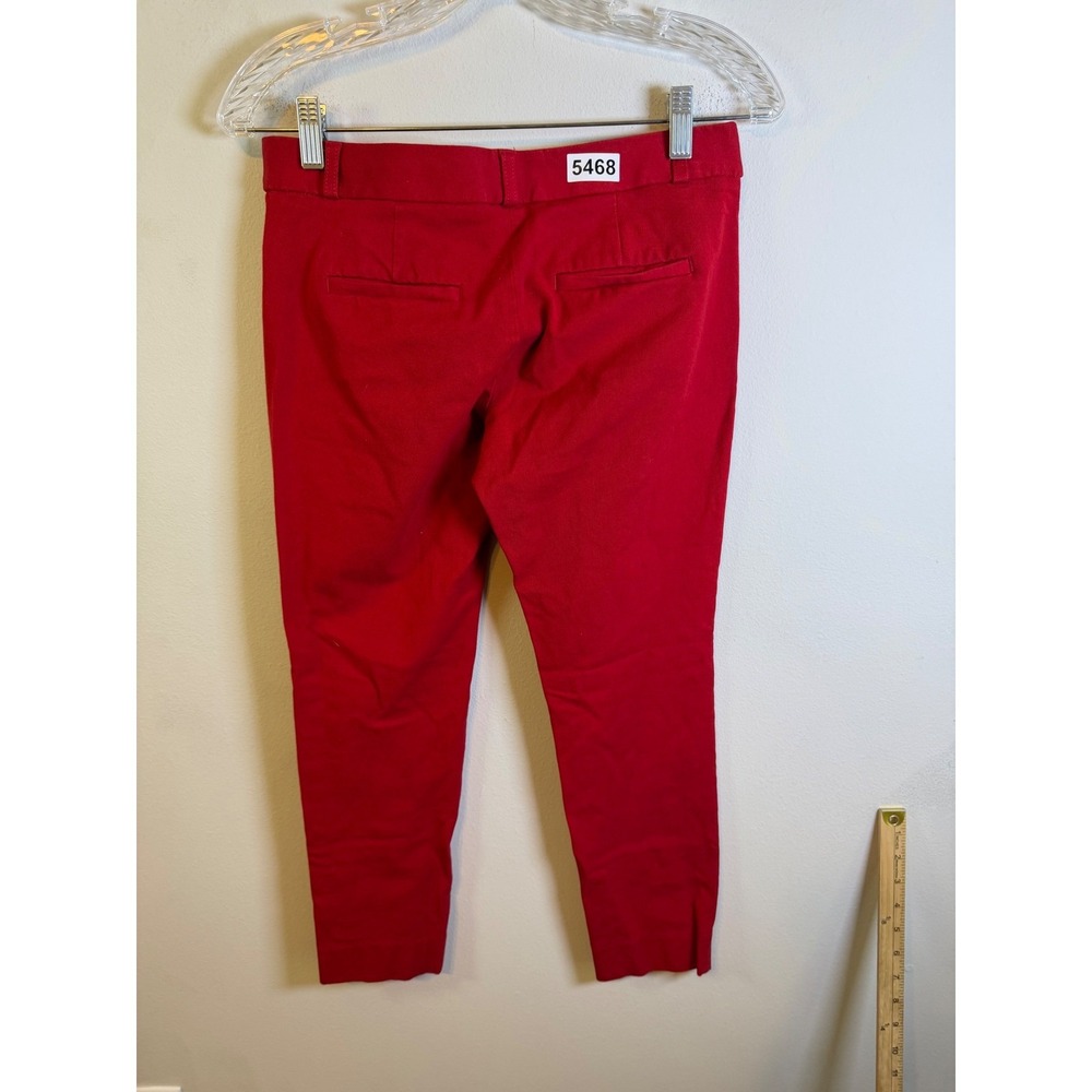 Banana Republic Womens Sloan Fit Ankle Pants Solid Red Size 2 - Picture 3 of 7